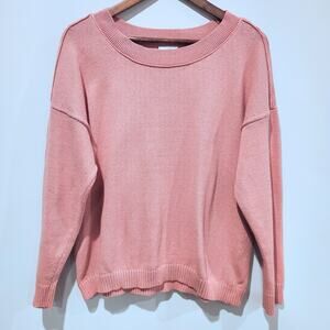 J. Jill Womens Pink Boxy Crew Neck Sweater Size Small Oversized Minimalist